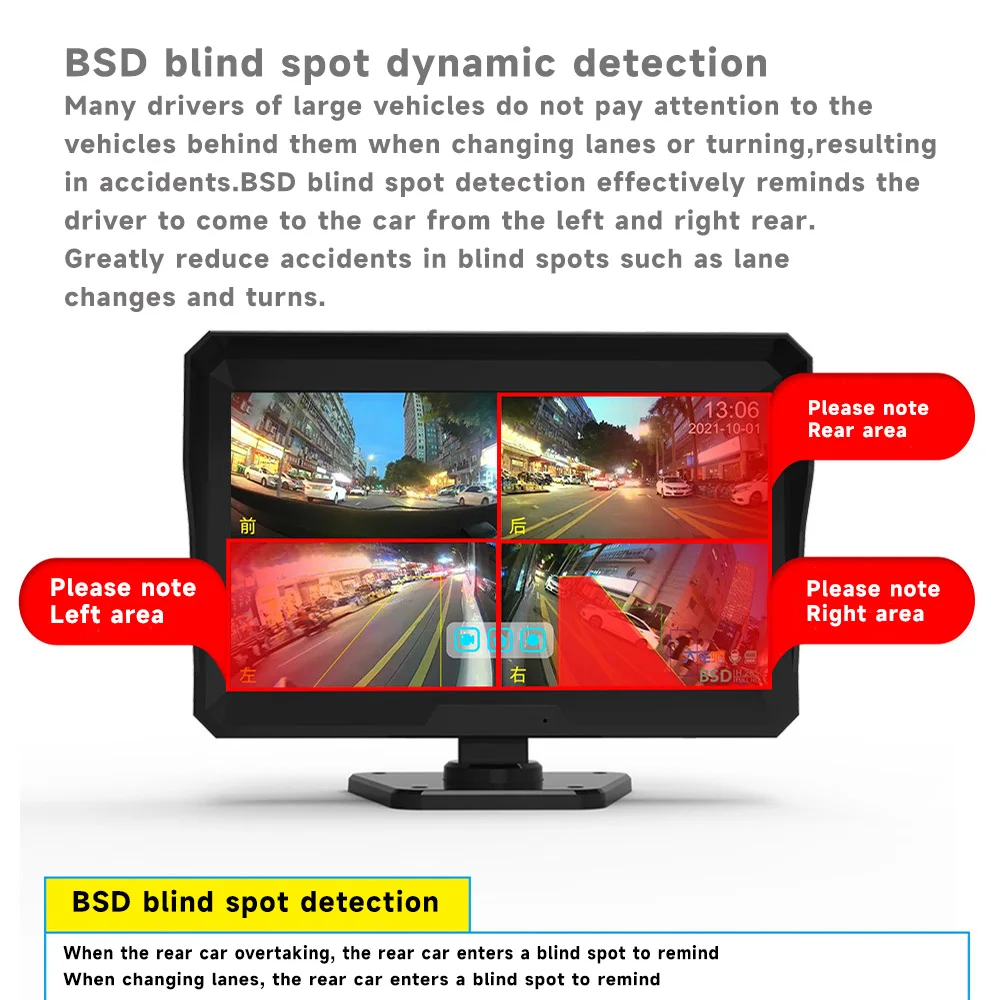 New 10-Inch Dual-Channel 24V HD Truck Driving Recorder with Front and Rear Cross-Border Car Reversing Image