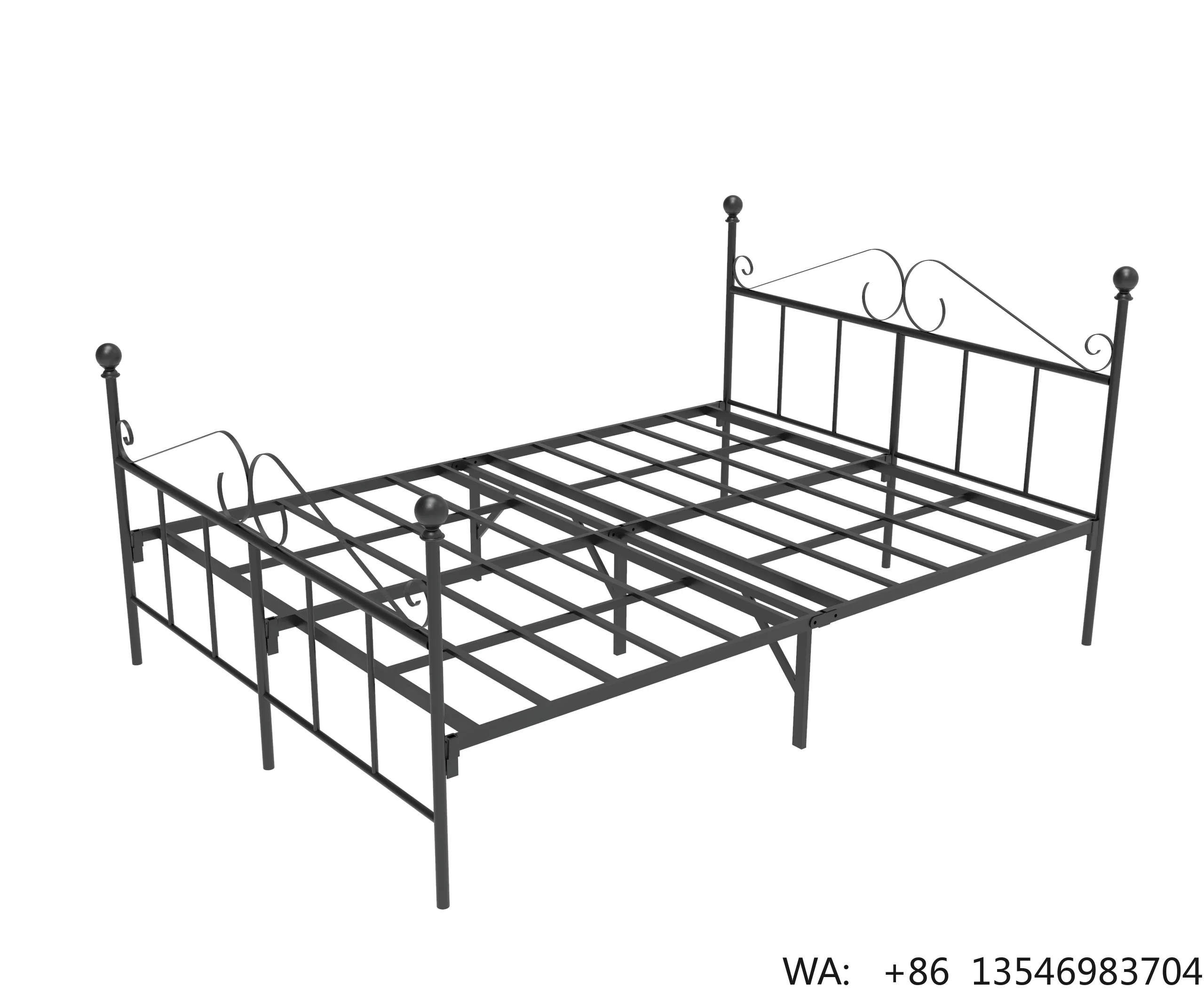 

Modern Family Full Size Metal Folding Guest Bed Frame Portable Kids Beds for Girls Bed Base