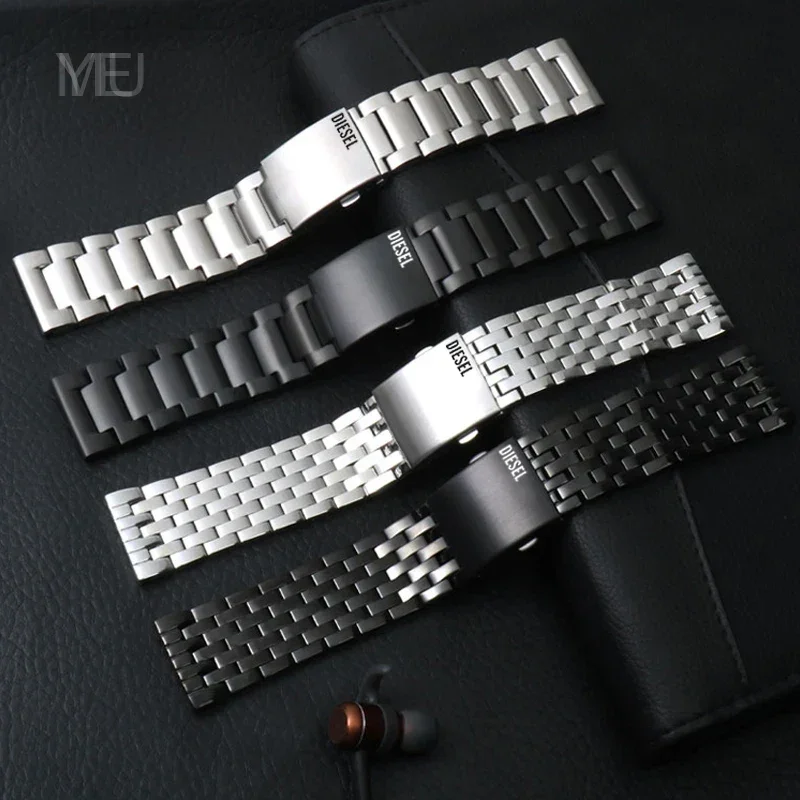 Comfortable Skin Friendly Stainless Steel Watchband for Diesel Large Dial Dz7321 Dz7272 Dz4305 Dz7314 Sweatproof Strap22 24 26mm