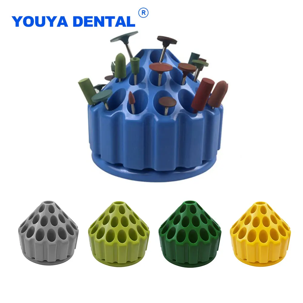 

Dental 35 Holes Grinding Head Box Drill Storage Polishing Bit Holder Low-Speed Burs Stand Container Turntable Dentist drill tool