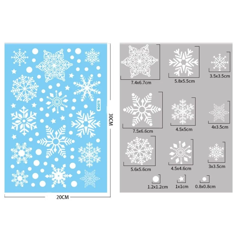 

White Snowflake Electrostatic Snowflake Sticker Anti-collision PVC Snowflake Window Sticker Reusable Xmas Glass Sticker Party
