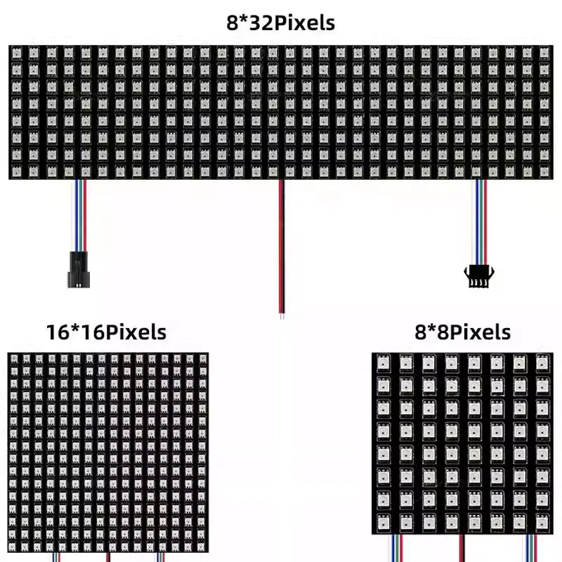 LED WS2815 Pixel Screen Programmable 8X8 8X32 16X16 Breakpoint Continuation 12V Pixel Soft Screen  Individually Addressable