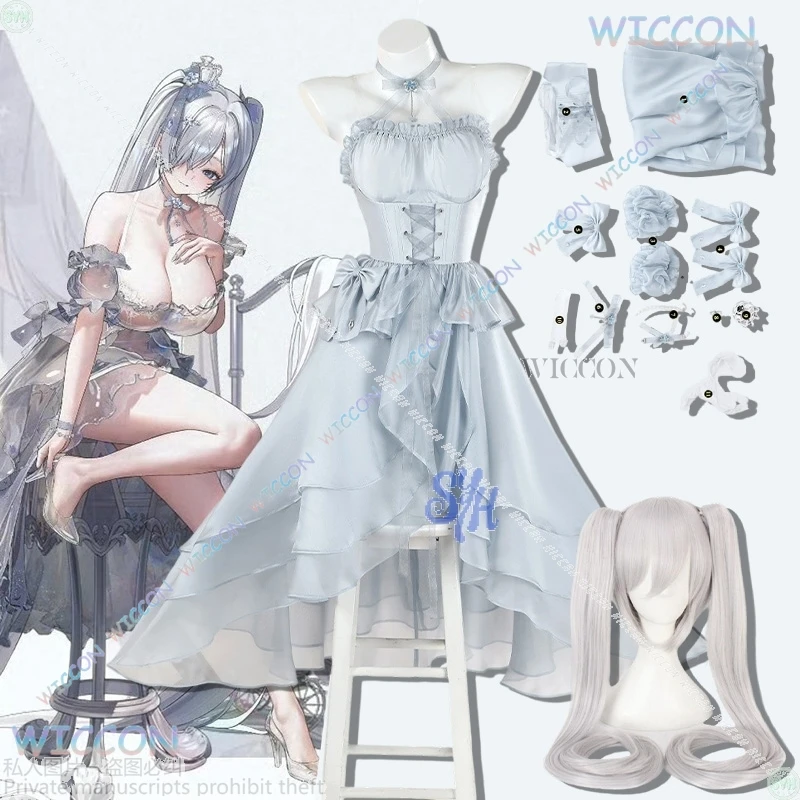 

Nikke Xinderel косплей GODDESS OF VICTORY Aanime костюм принцесса серое вечернее платье сексуальное с открытыми плечами Лолита Хэллоуин вечерние