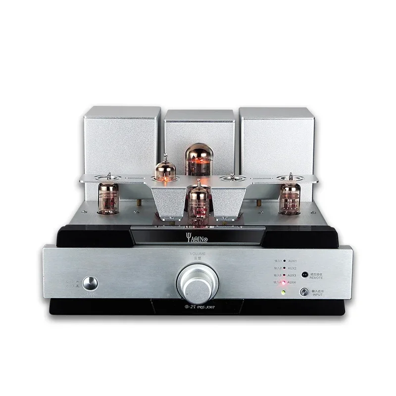 

W-010 YAQIN B-2T Vacuum Tube Preamp Pre-amplifier Preamplifier 5AR4*1 EL84*1 12AX7*2 12AU7*2 With Remote Control AC110~220V