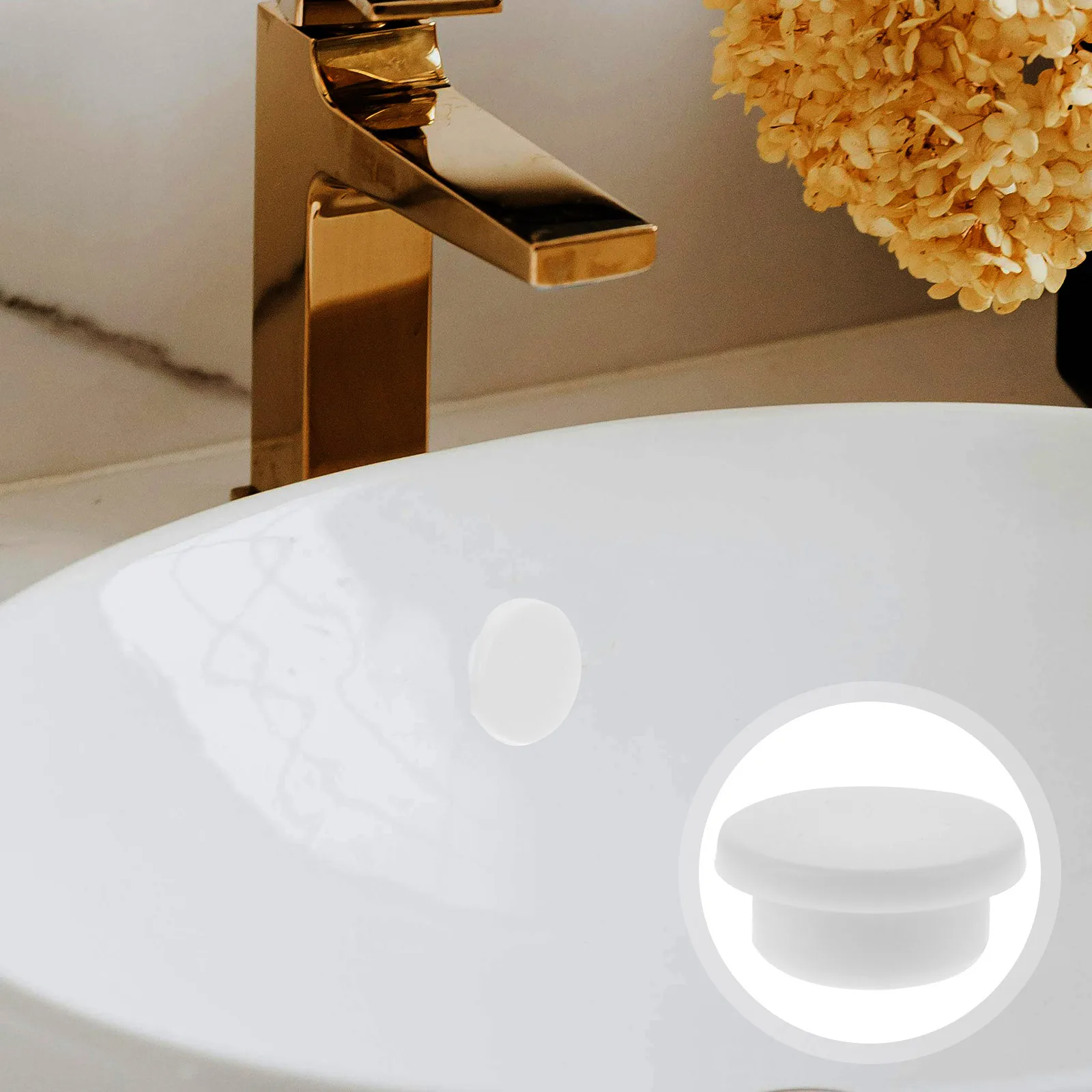 

20Pcs Round Washbasin Overflow Drain Caps Silicone Sink Plug Stopper Waterproof Convenient Overflow Drain Caps