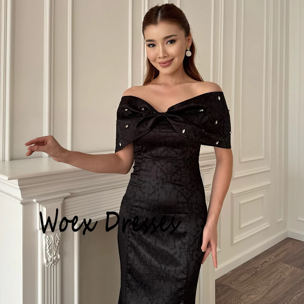 Sukienki wieczorowe damskie na ramiączkach, czarne, z odkrytymi ramionami, bez rękawów, satynowe, z kryształkami, sukienki na imprezę, syrenka, długość do kostek, suknie balowe.