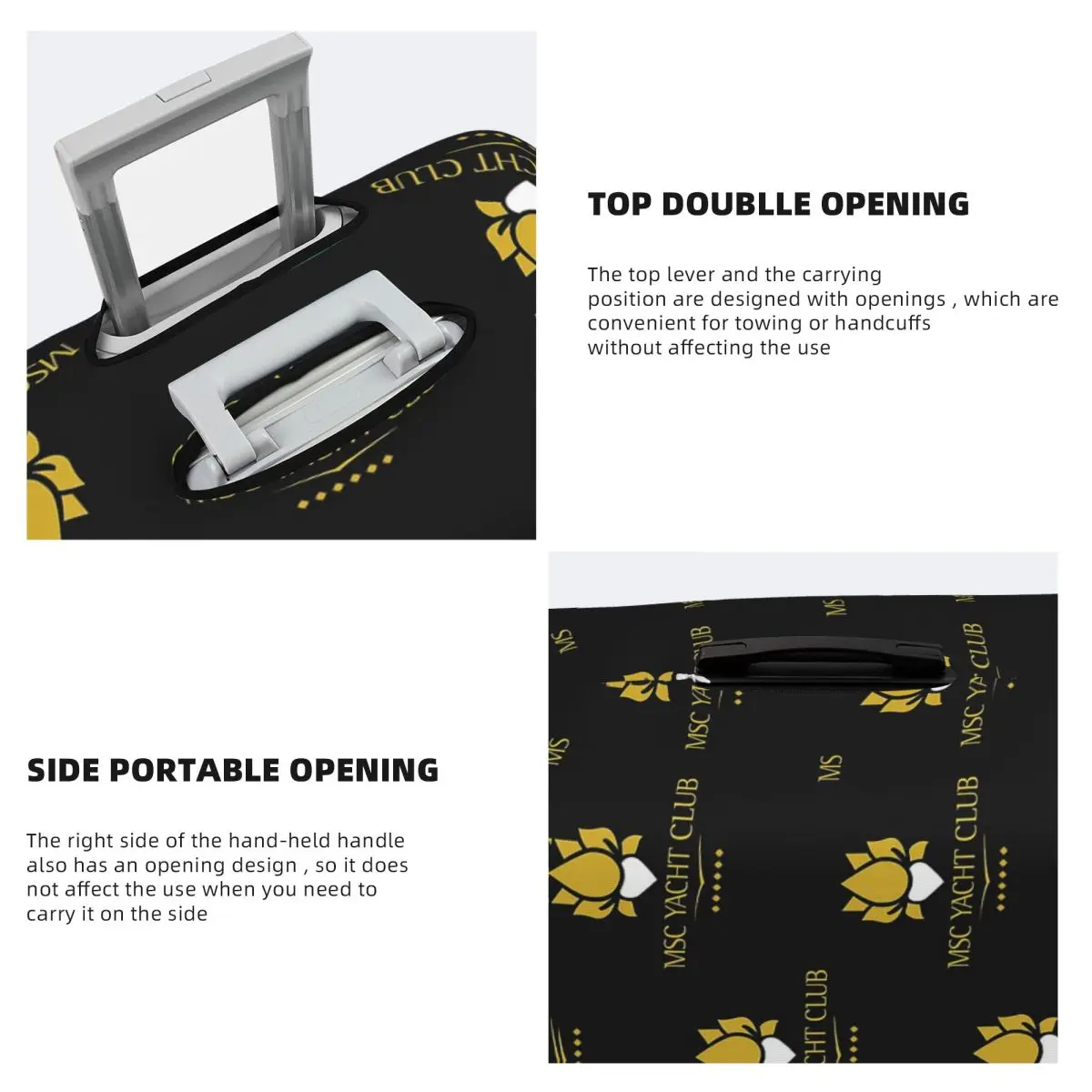 MSC Yacht Club Logo Design Cap Cubierta de maleta Protección Fundas protectoras de equipaje de viaje elásticas para 18-32 pulgadas