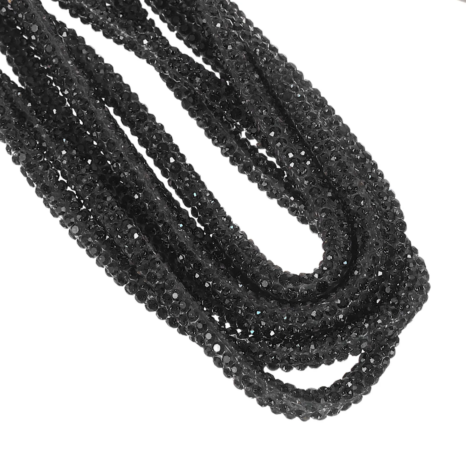 1Pair Rhinestone Shoe Laces Round Glitter Shoelaces for Sneakers Crystal Bling Rope Shoe Strings 47.16inch Black Sparkle Boot
