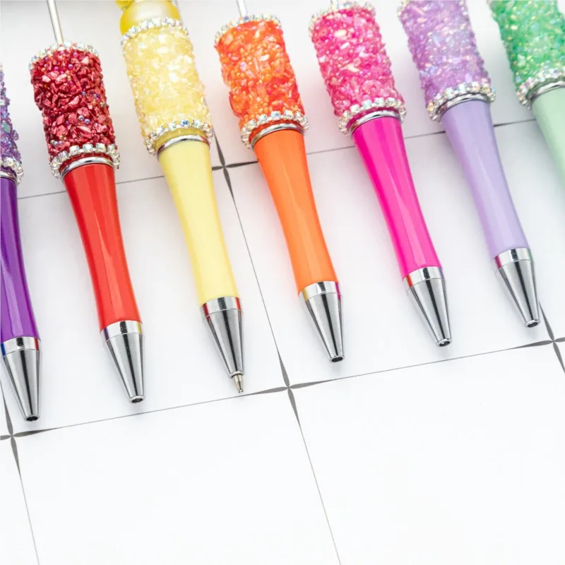 Creative DIY Handmade Plastic Beaded Pen Cute Girl Heart Plastic Beadable Pen