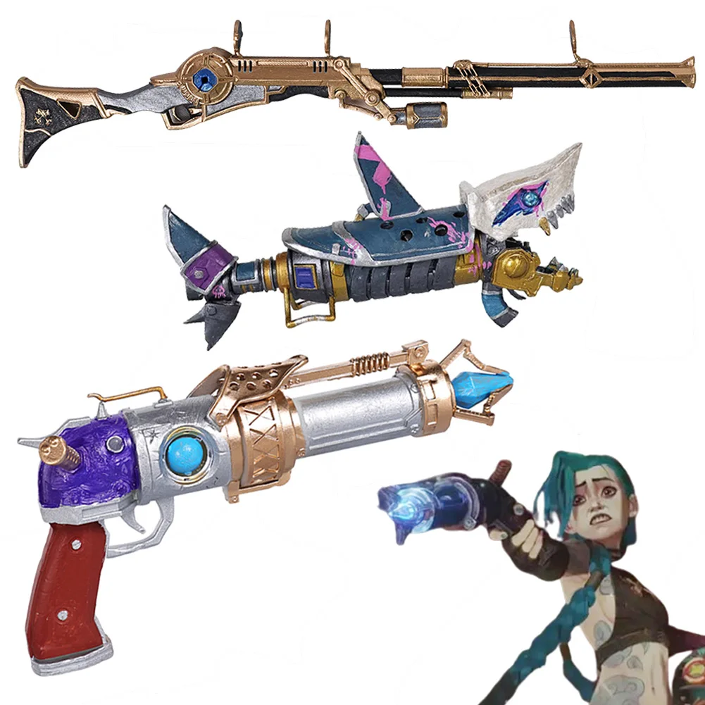 Fancy 20cm Jinx Weapon Hextech Revolver Resin Prop Decor 2024 Game LoL TV 2 Cosplay Accessories Woman Man Decor Gifts