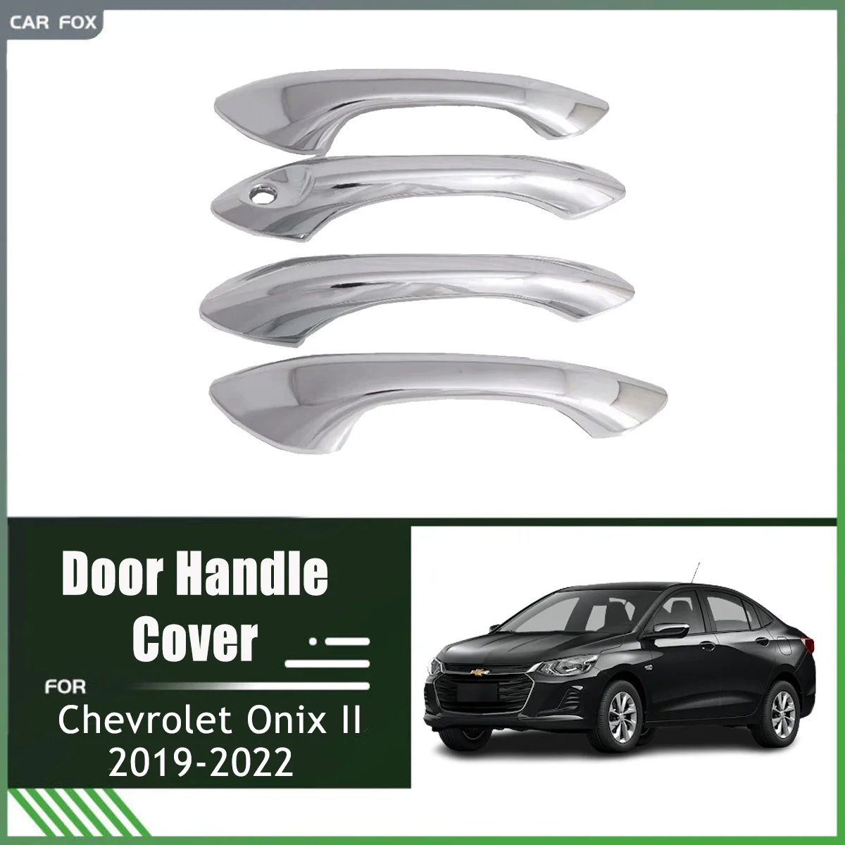 

Chrome Door Handle Cover Trim for Chevrolet Onix II 2019-2022 2020 2021 ABS Covers Car Accessories Carbon Fiber Sticker Styling