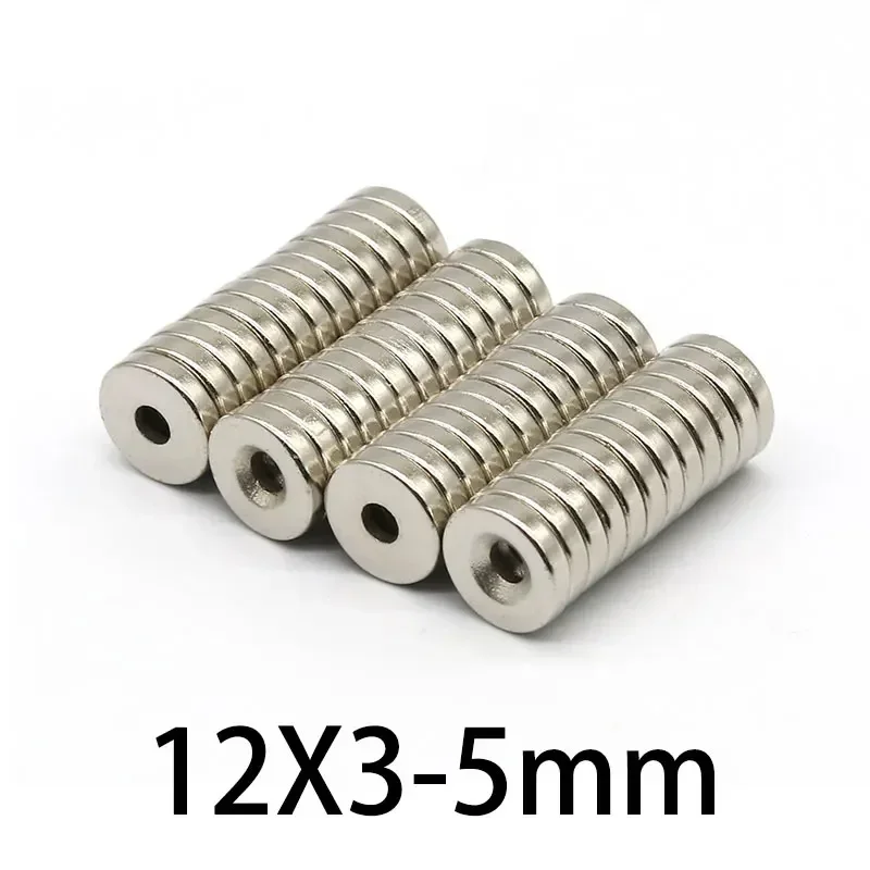 

10/20/50/100/200PCS 12x3-5mm Stong Neodymium Ring Magnet Disc 12x3 witth Hole 5mm Minor Magnet Round Magnetic Magnet 12*3-5 mm