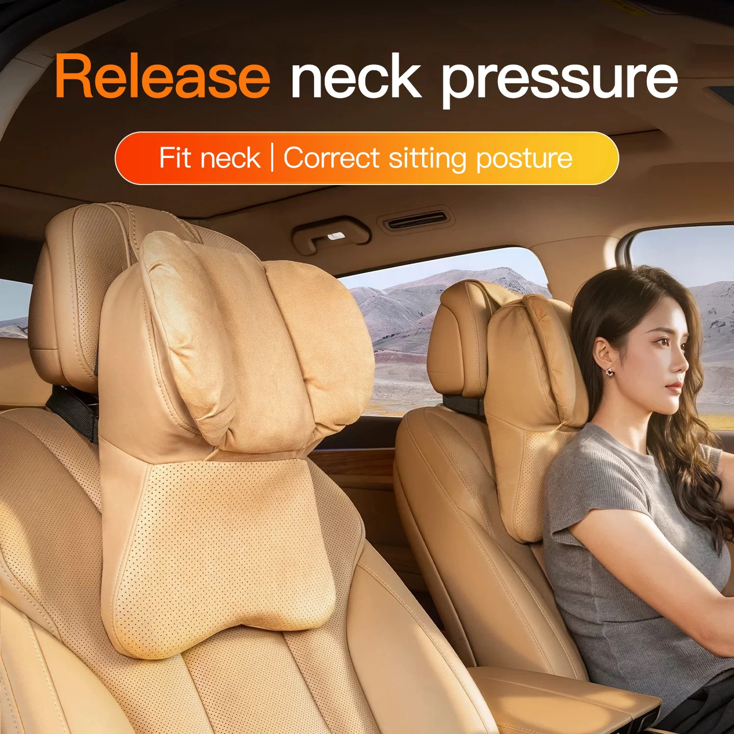 Car Headrest S-level Soft Comfort Neck Support Auto Seat Breathable Neck Pillow Compatible For Benz A B C E S Class CLA GLA GLB