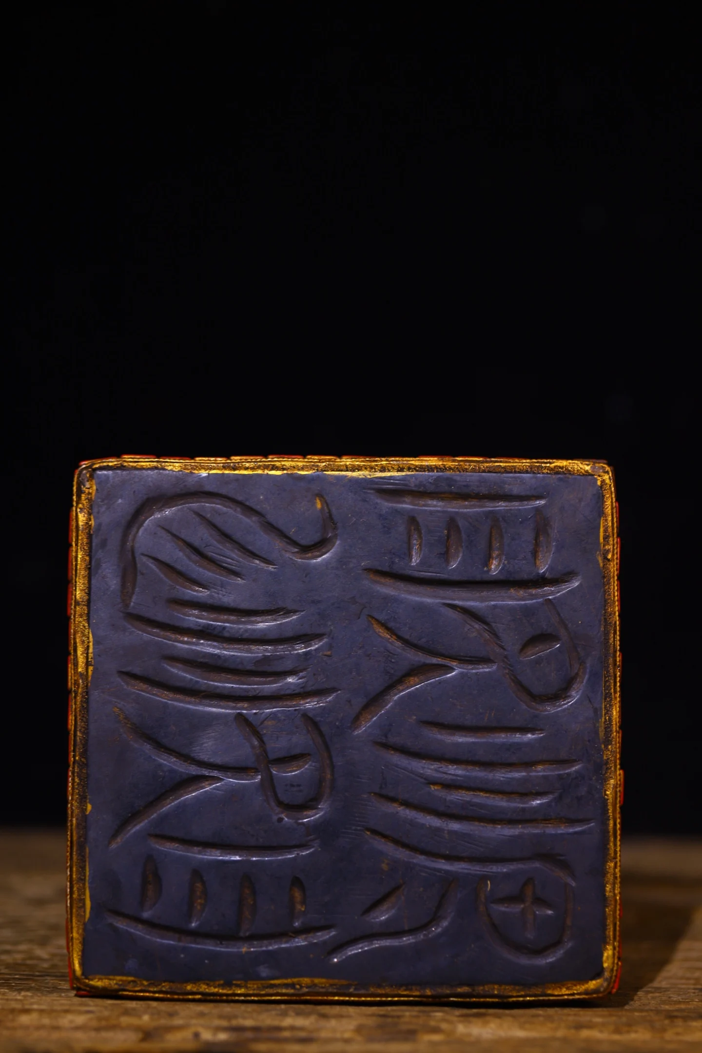 8"Tibetan Temple Collection Old Natural Meteorite Gem gZi Beads Turquoise Four armed Guanyin Buddha Pagoda Amulet Worship Hall