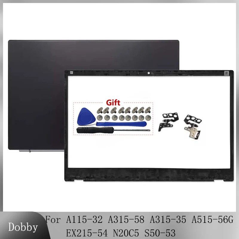 New Case For A115-32 A315-58 A315-35 A515-56G EX215-54 N20C5 S50-53 Laptop LCD Back Cover Front Bezel Frame Plastic Shell Black