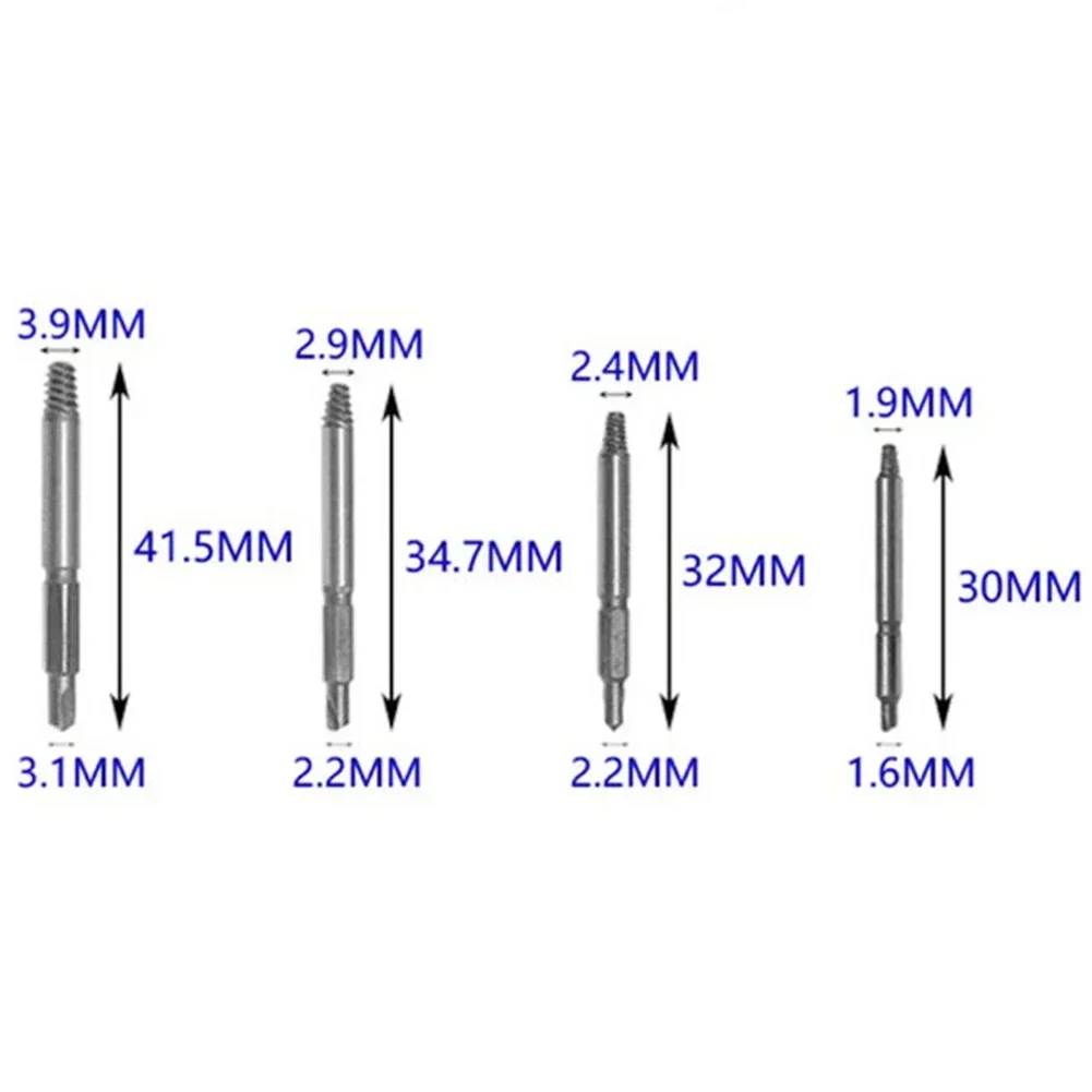 Imagem -03 - Removedor de Parafuso de Cabeça Dupla Mini Parafuso Extrator Premium Removedor de Parafuso Danificado Quebrado Aço Cromo Vanádio Pcs Set