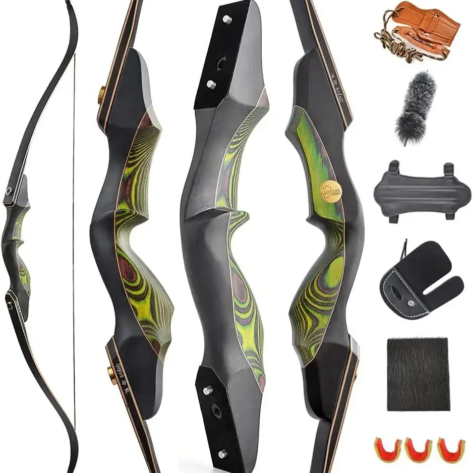 

Archery 60" Takedown Recurve Bow Set American Hunting Bow Longbow for Adult/Youth Archery Bow Set 25-60lbs Right Handed