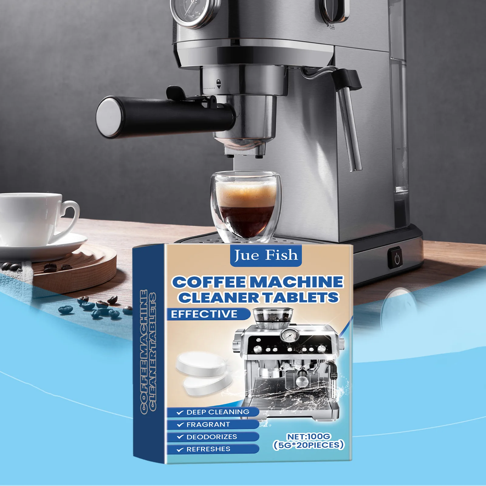

Coffee Machine Cleaning Tablets 20 Tablets Coffee Machine Descaling Agent for Household Cleaning Coffee Machine Scale Cleaning