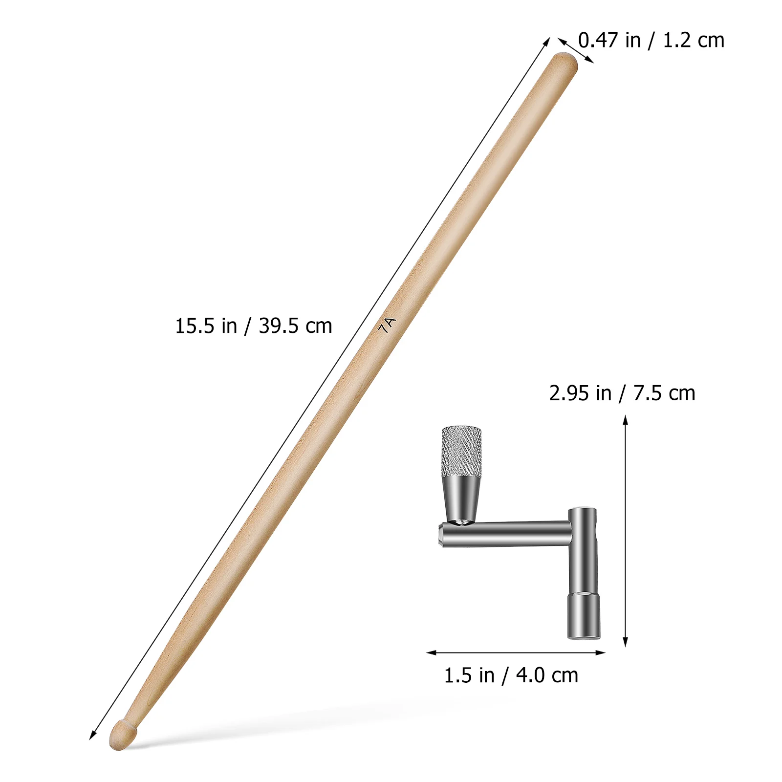 

1 set Drum Wrench Mallets Accessories Drumstick Snare Sticks Wrenches for Adults Kids Students Lightweight Portable Wooden Maple