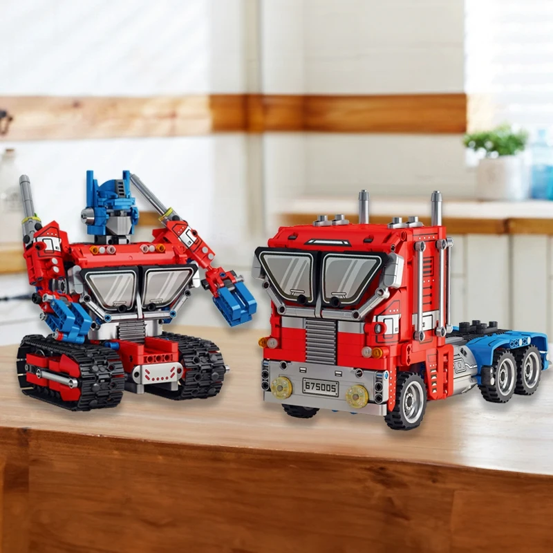 2 in 1 città tecnica RC auto robot escavatore auto da corsa blocchi di costruzione telecomando camion a lungo naso mattoni giocattoli regalo per ragazzo