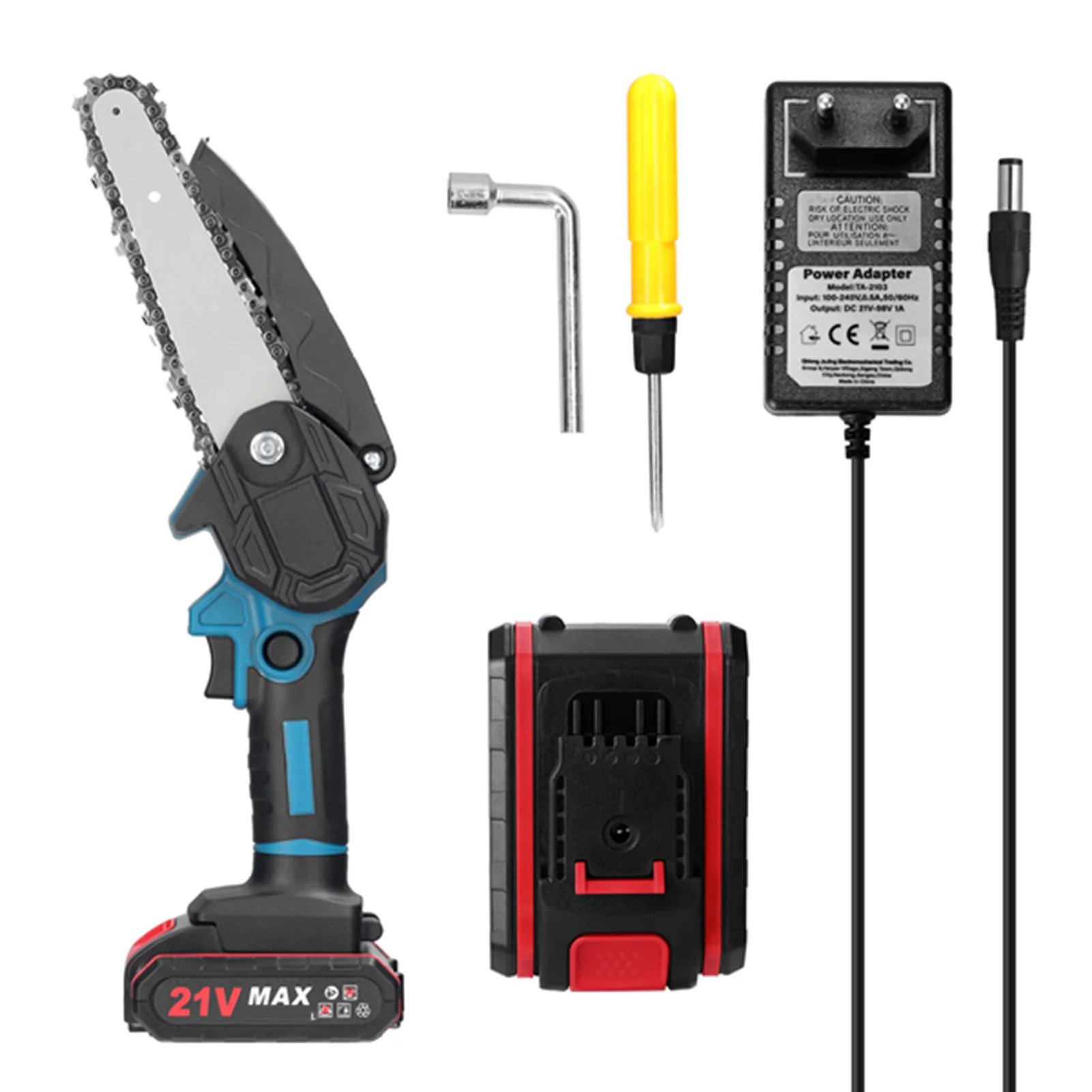 Scies électriques de taille 21V 6 pouces, Mini tronçonneuse pour diviser le bois, scie d'abattage, outil électrique pour le travail du bois, pour la coupe du verger de jardin