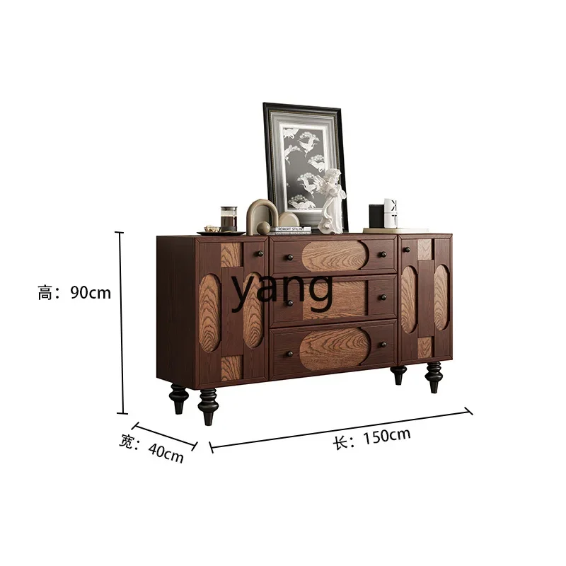 

Yjq dining side cabinet household living room bedroom bedside decoration storage storage home shoe cabinet solid wood