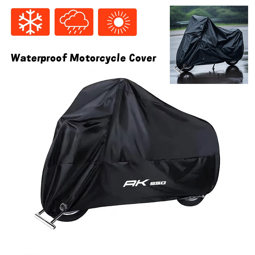 

For Kymco AK550 AK 500 2026 New Motorcycle Cover Protector Outdoor Rain Cover 4XL Black