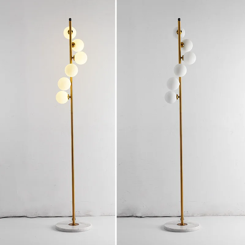 Living room sofa light bedroom model room creative personality glass ball vertical floor lamp