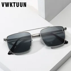 VWKTUUN Square Sunglasses Men Vintage Twin Beams Sun glasses For Women Classic Sunglases Brand Designer Oversized Glasses