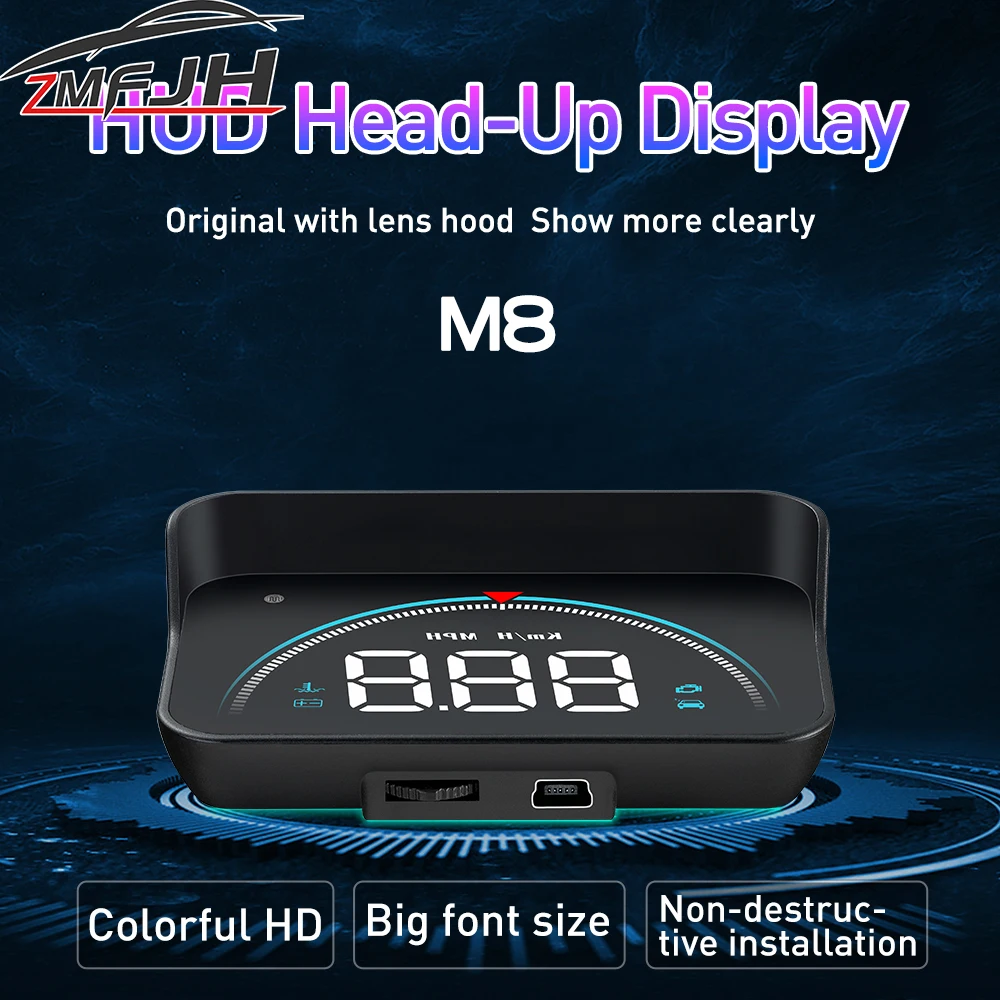 

M8 Car OBD Head Up Display With Overspeed Warning Digital Speedometer Projector Windshield Electronic Smart Digital Speed Meter