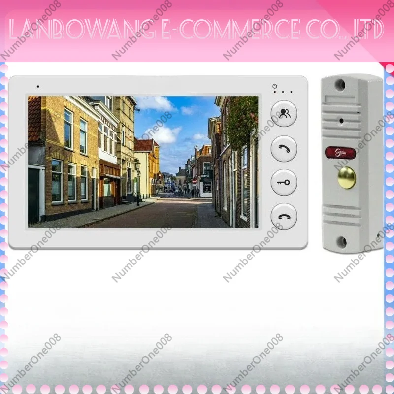 Wired Video Intercom System 7 Inch Monitor Doorbell IR Night Vision One Key Unlock WiFi Smart Home Security Metal Material
