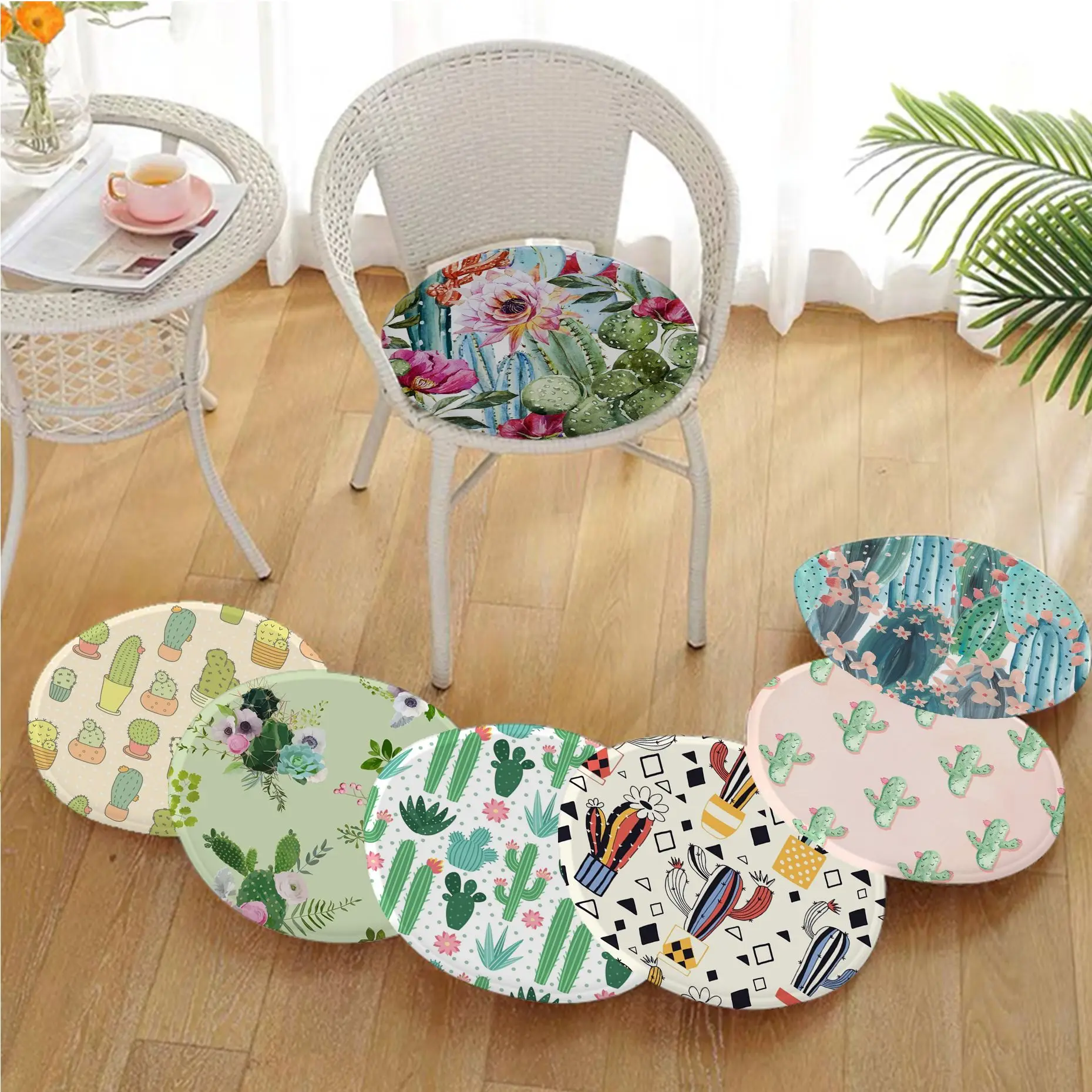 Cactus Four Seasons Sofa Mat Dining Room Table Chair Cushions Unisex Fashion Anti-slip Cushion Pads