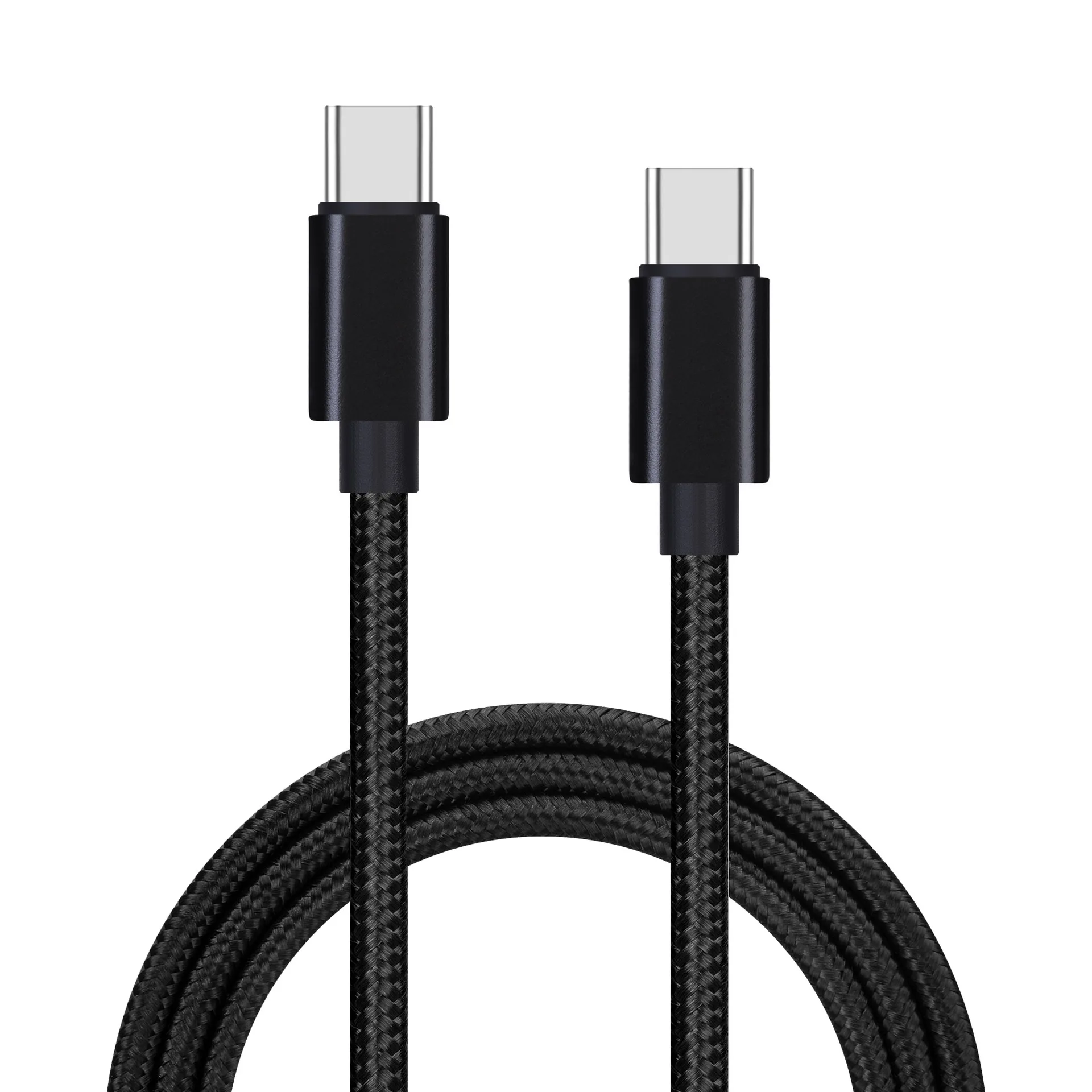 60W PD Type C to Type C Nylon Braided Charging Cable 1M 2M 3M Optional High Speed Data Transfer Wear Resistant Cord For Xiaomi