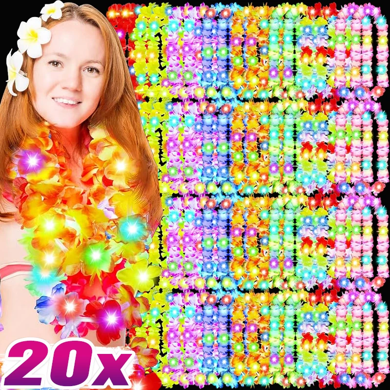 هاواي ليس مصباح ليد حتى ليس قلادة معصمه محاكاة زهرة إكليل أكاليل لعيد الميلاد الاستوائية تحت عنوان ديكور الحفلات #1