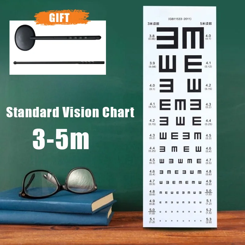 3-5M Medical International Standard Vision Chart Handheld Eye Occluder Optometry Tools for Vision Test Ophthalmic Examination
