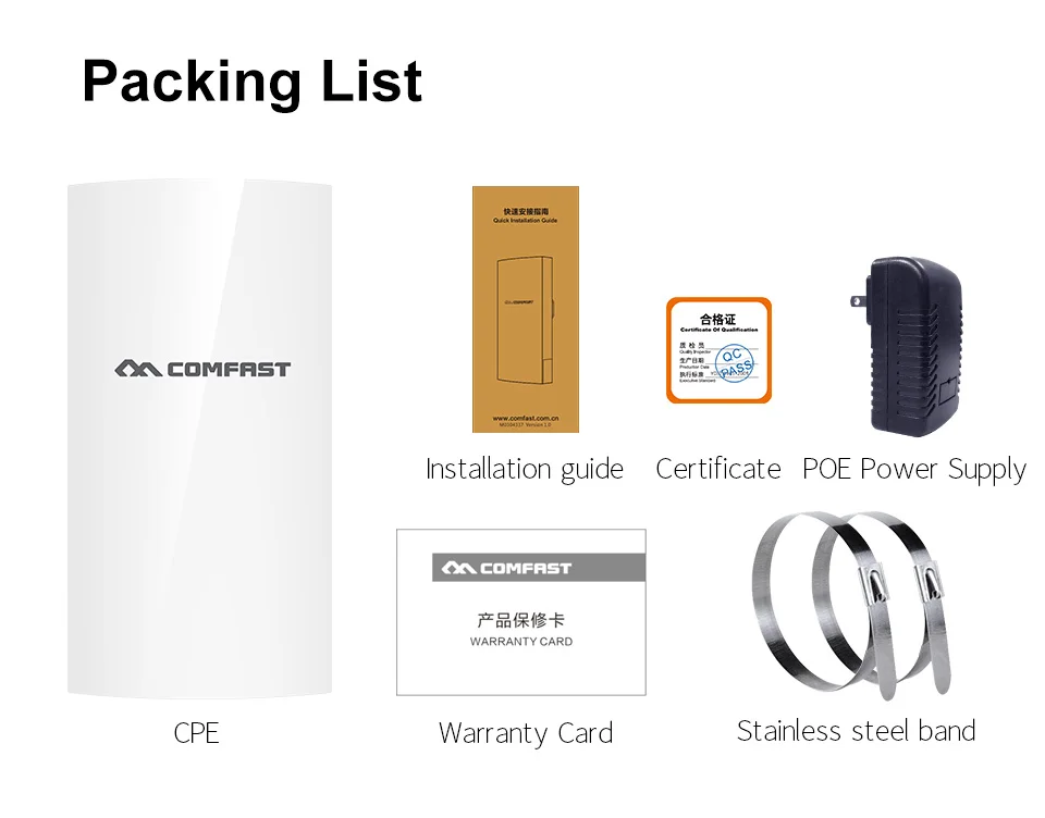 Imagem -05 - Outdoor Wifi Range Extender Roteador Cpe sem Fio Ponto de Acesso Ponte Antena ap Repetidor Wi-fi 2.4g 300mbps 1km Cf-e130n