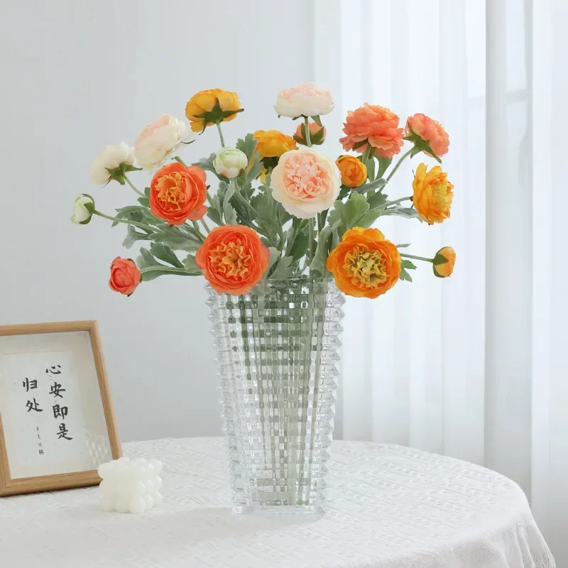 5 uds 3 cabezas de flores artificiales ramo de peonías falsas artificiales flores de peonía Faxus ramos de boda para fiesta decoración del hogar