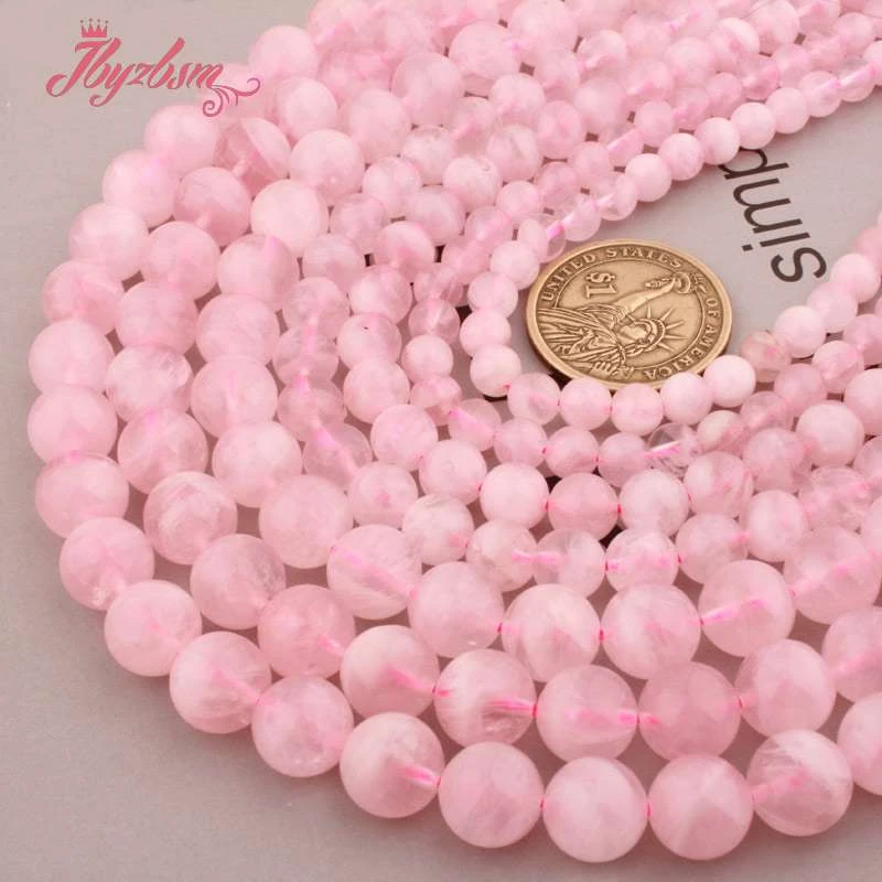 Natural AAA Grade Malaysia Rose Quartz Round Stone Beads For Jewelry Making Strand 15\