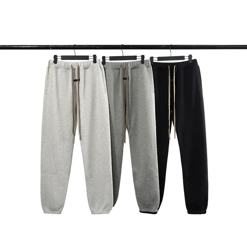 

ESSENTIALS Pants Men Autumn Winter Sweatpants High Quality 100% Cotton Trousers 1977 Flocking Number Printing Hip Hop Streetwear