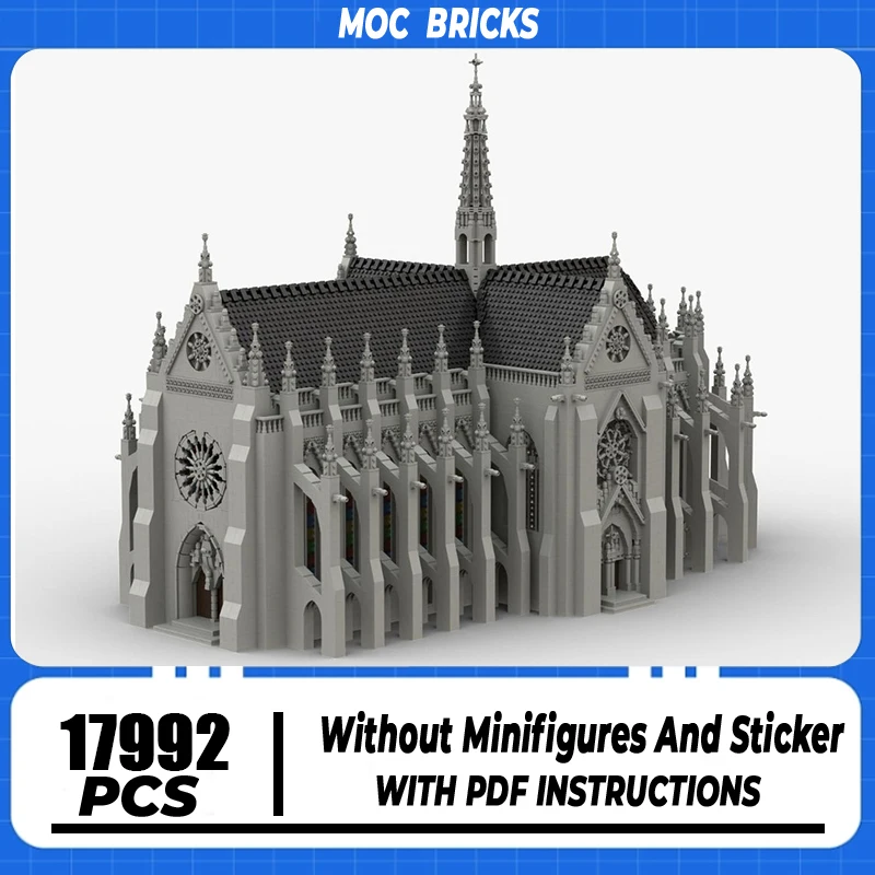 City Street View Moc Building Blocks Cathedral Architecture Technical Bricks DIY Assembly Construction Toy For Holiday Gifts