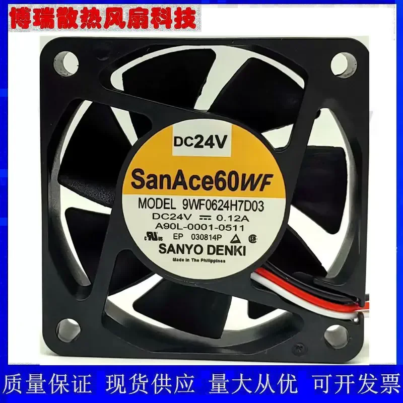 New SANYO 9WF0624H7D03 DC 24V 0.12A Cooling Fan for FANUCO CNC Machine Tool 6CM