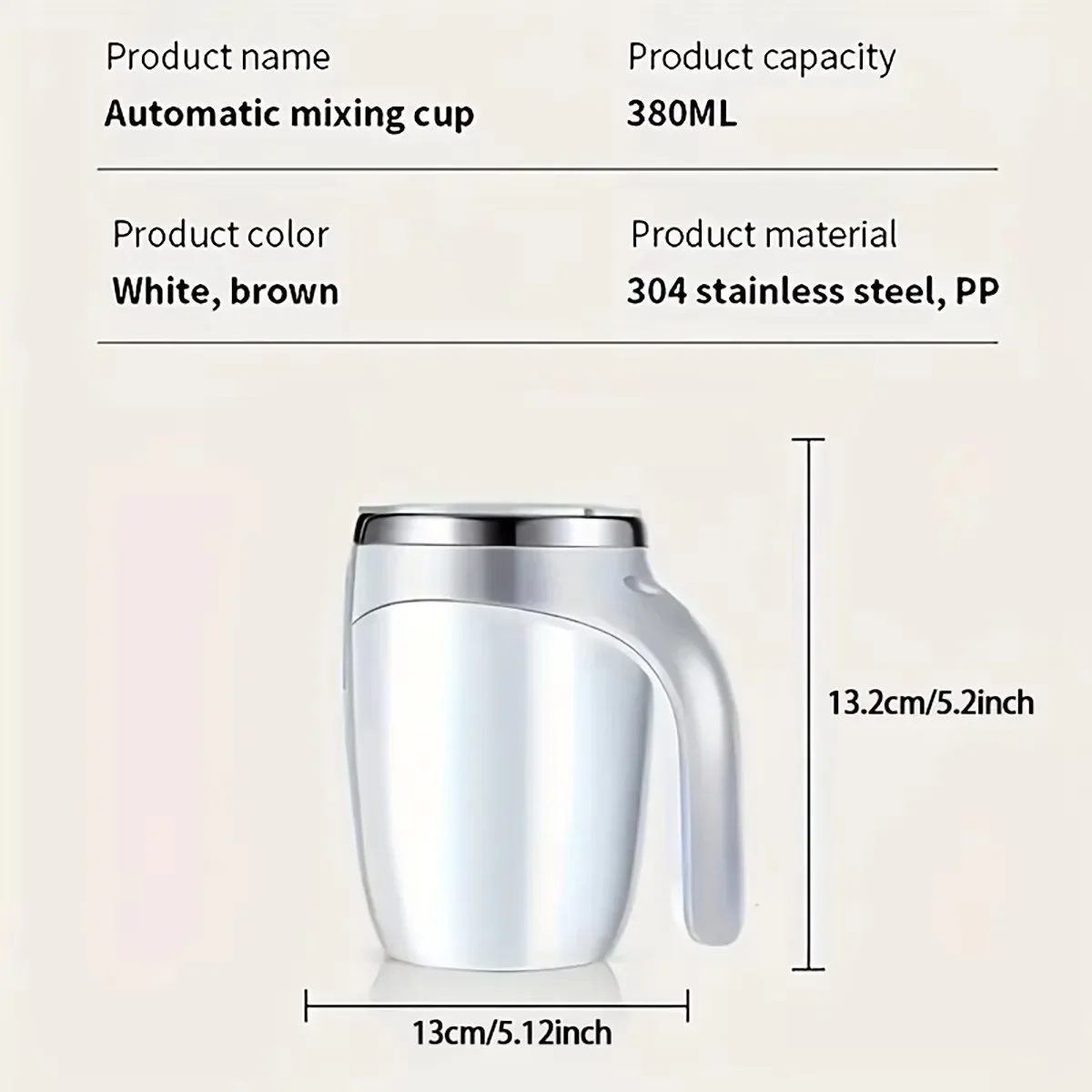 1pc Stainless Steel Self-Stirring Coffee Mug - Magnetic Rotating Blender,Auto Mixing Cup for Coffee Milk