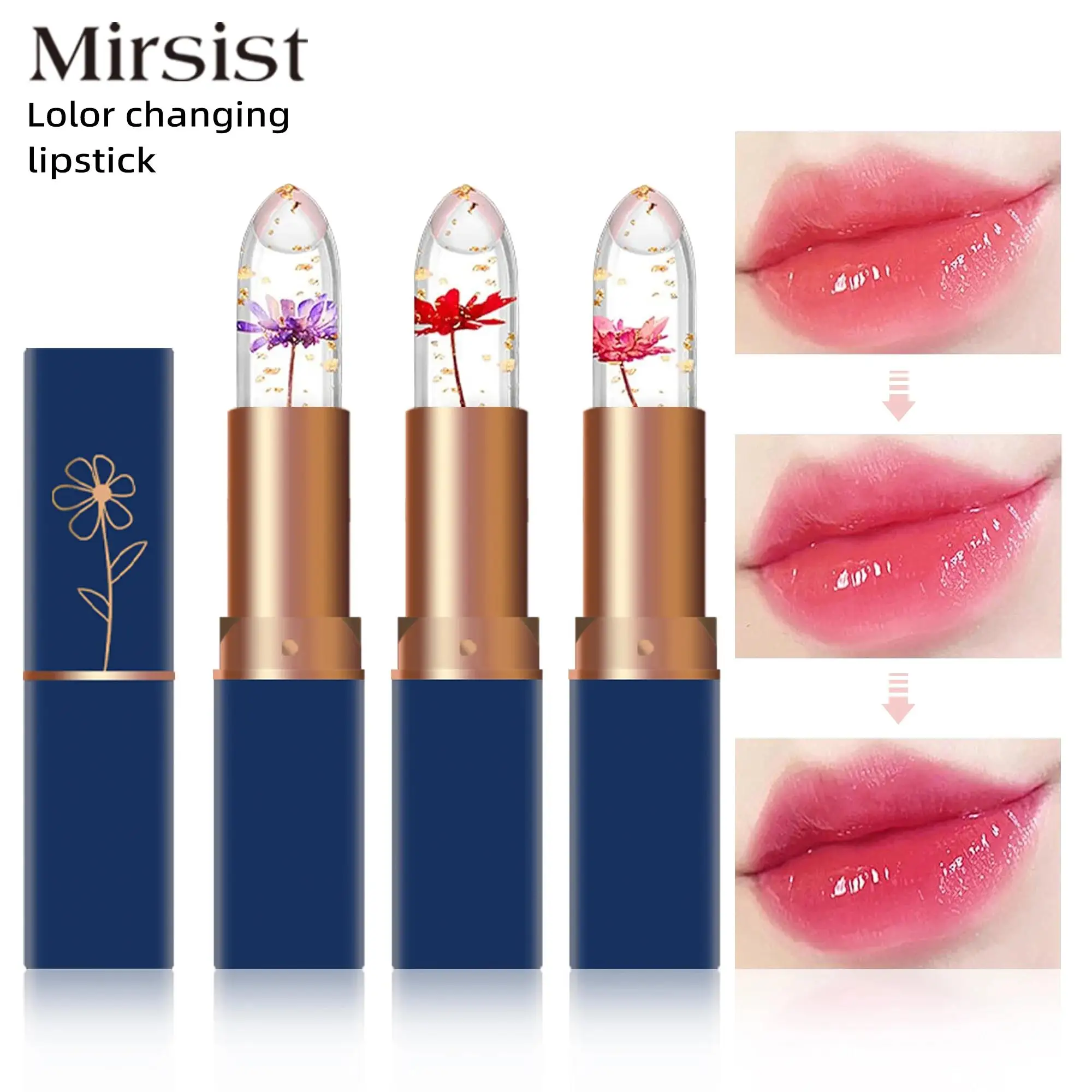 Color Changing Jelly Lipstick Long Lasting Moisturizing Lip Balm Nutritious Non Stick Flower Temperature Reactive Lip Makeup