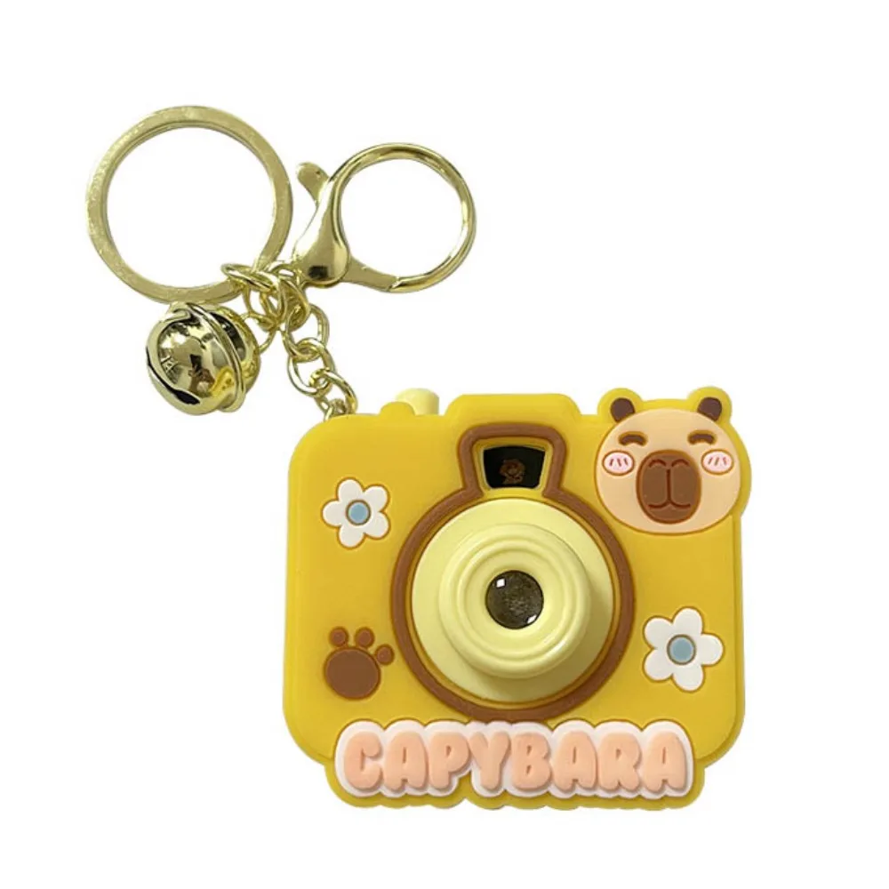 with Flashlight Capybara Projection Camera Keychain Projection Creative Capybara Mini Camera Keyring Simulation Luminous Cartoon