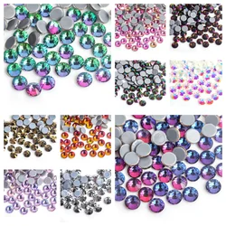 Newest Purple Siam/Green Volcano Ghost AB Hot Fix Rhinestones SS3-SS30 FlatBack Hot-Fix Strass Garment Rhinestone Garment Stone