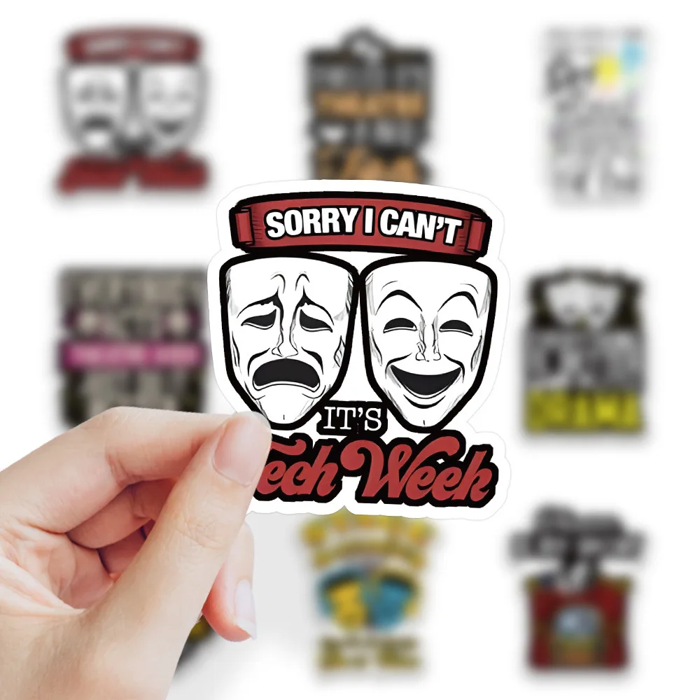 50/100Pcs Funny Mask Cartoon Drama Theatre Graffiti Stickers for Laptop Water Bottle Luggage Notebook Phone Vinyl Decals