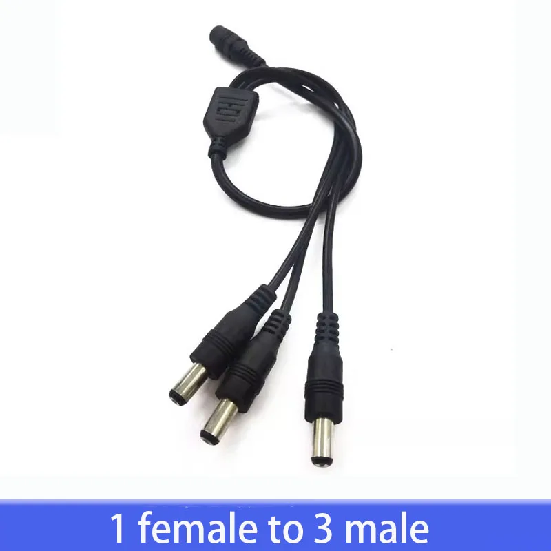 

DC 5.5x2.1mm 1-to-3 Power Splitter Cable - 12V DC Power Supply for CCTV Cameras extension Cord (1 Female to 3 Male)