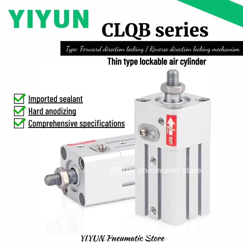 

CLQB20/25/32-25D/50D-F,CLQB32-75D/100D-F,CLQB40-25D/50D/75D/100D-F,CLQB50-25D/50D-F,YIYUN, Воздушный цилиндр тонкого замка, CLQB