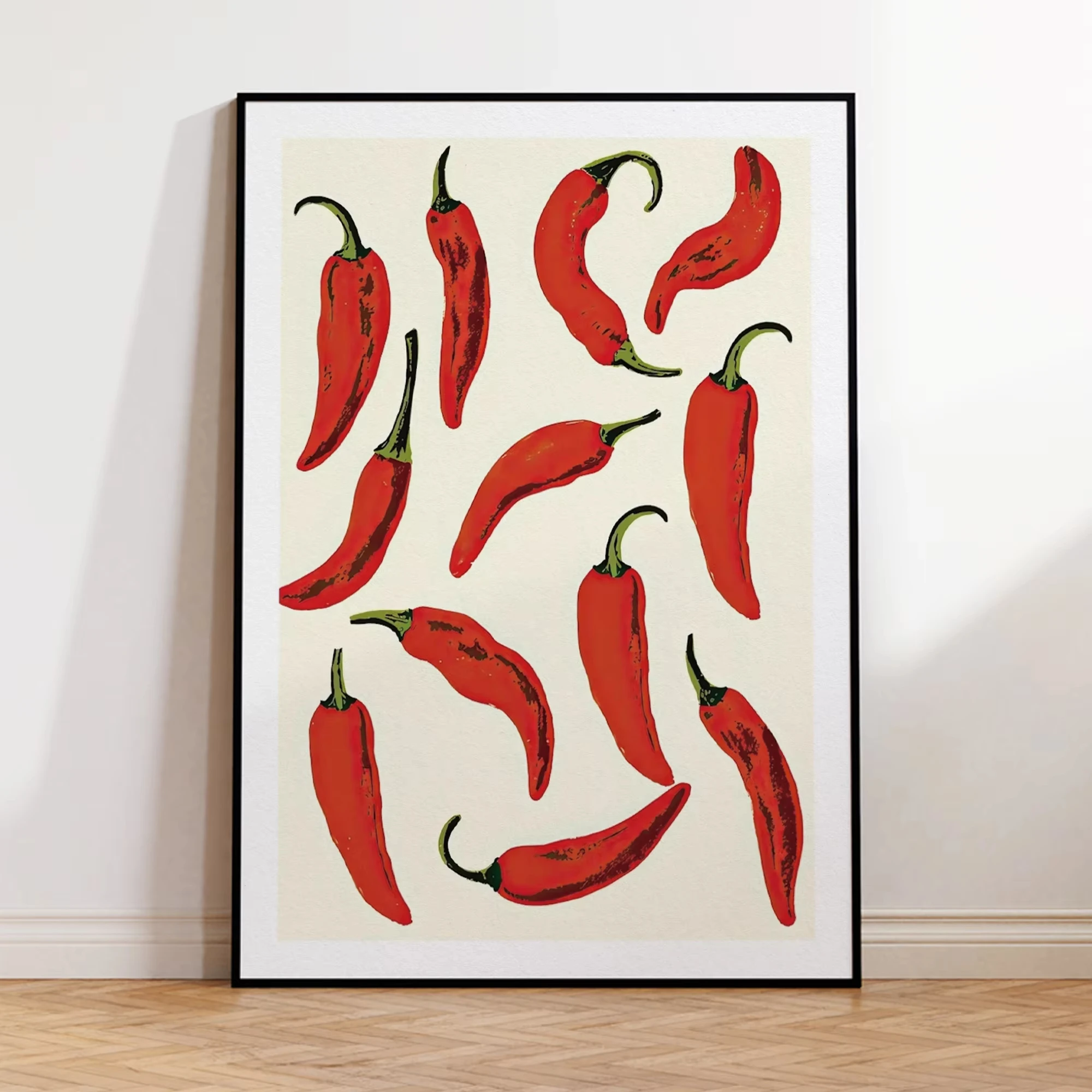 large size Fiery Pepper Wall Art Prints Canvas Painting Poster Picture For Living Kitchen Dining Room Home Decor, No Frame
