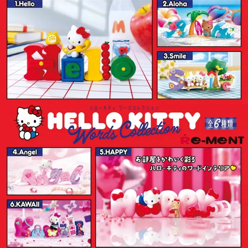 

Коллекционная фигурка Re Ment Hello Kitty Words Collection Micro Scene в слепой коробке, оригинальная, модная, коллекционная, для декора рабочего стола, для взрослых